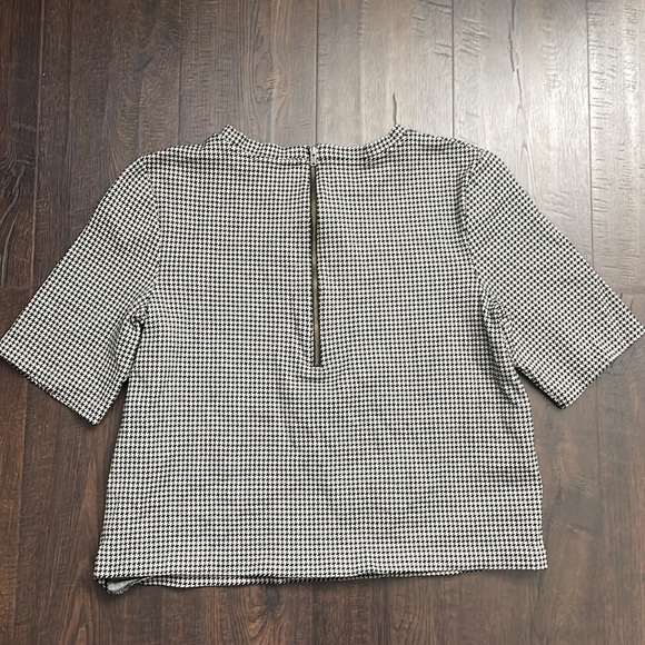 Houndstooth Theory Top  Black and white crop top L - Picture 4 of 4